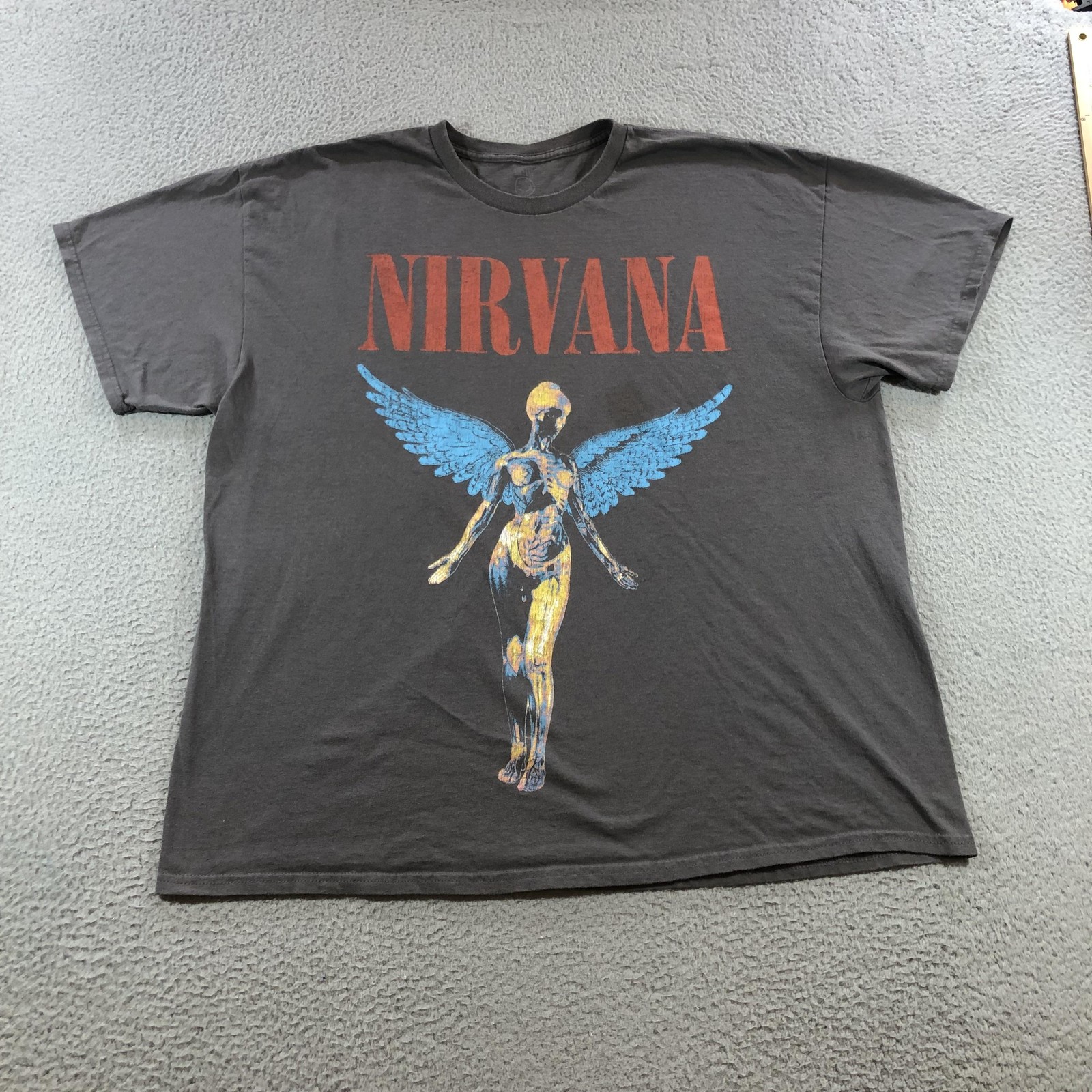 Nirvana Shirt Mens XL Black In Utero Angel Graphic Tee Rock Band Grunge Music