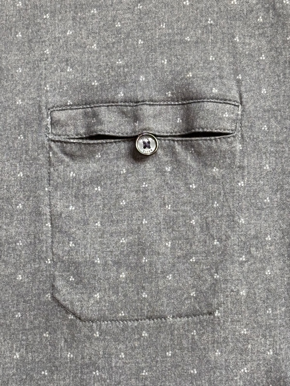Ted Baker Men's Pocket Tee Casual Shirt Size 5 (XL) Gray White Short Sleeve gallery