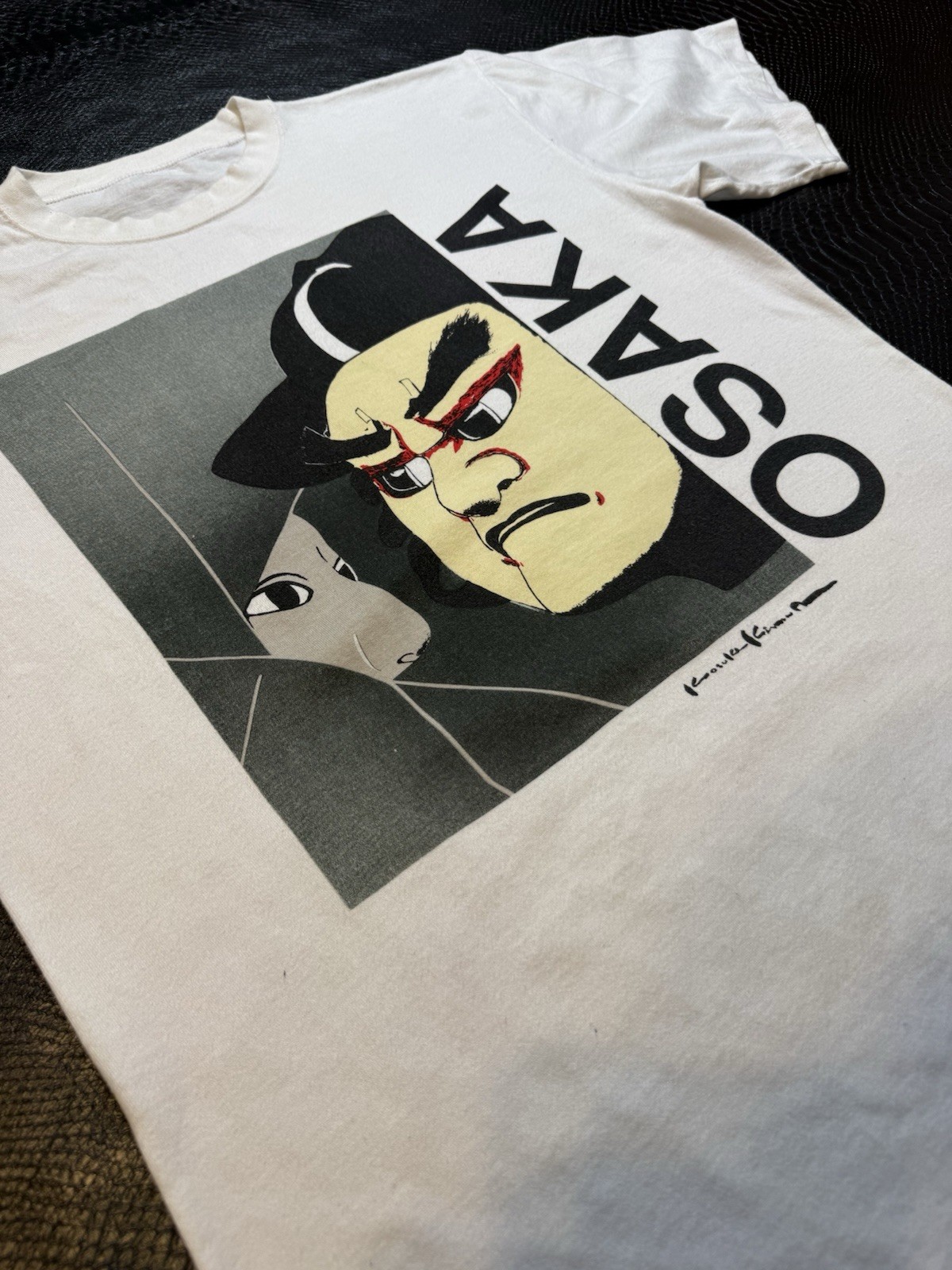 Vintage 90's Kimura Kosuke Art Osaka Poem A Tale Bunraku Tshirt USED SEE PICS!!! gallery