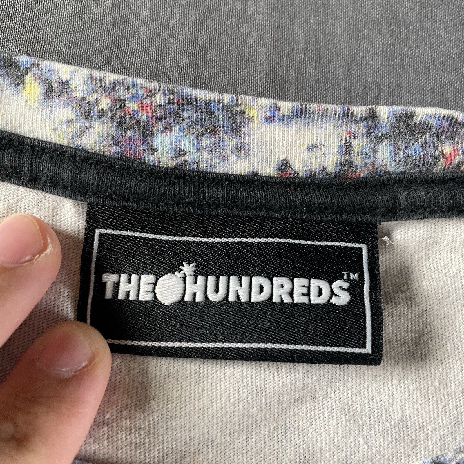 THE HUNDREDS Shirt Men’s Medium Adam Bomb Logo Crowd Protest Shirt Political gallery