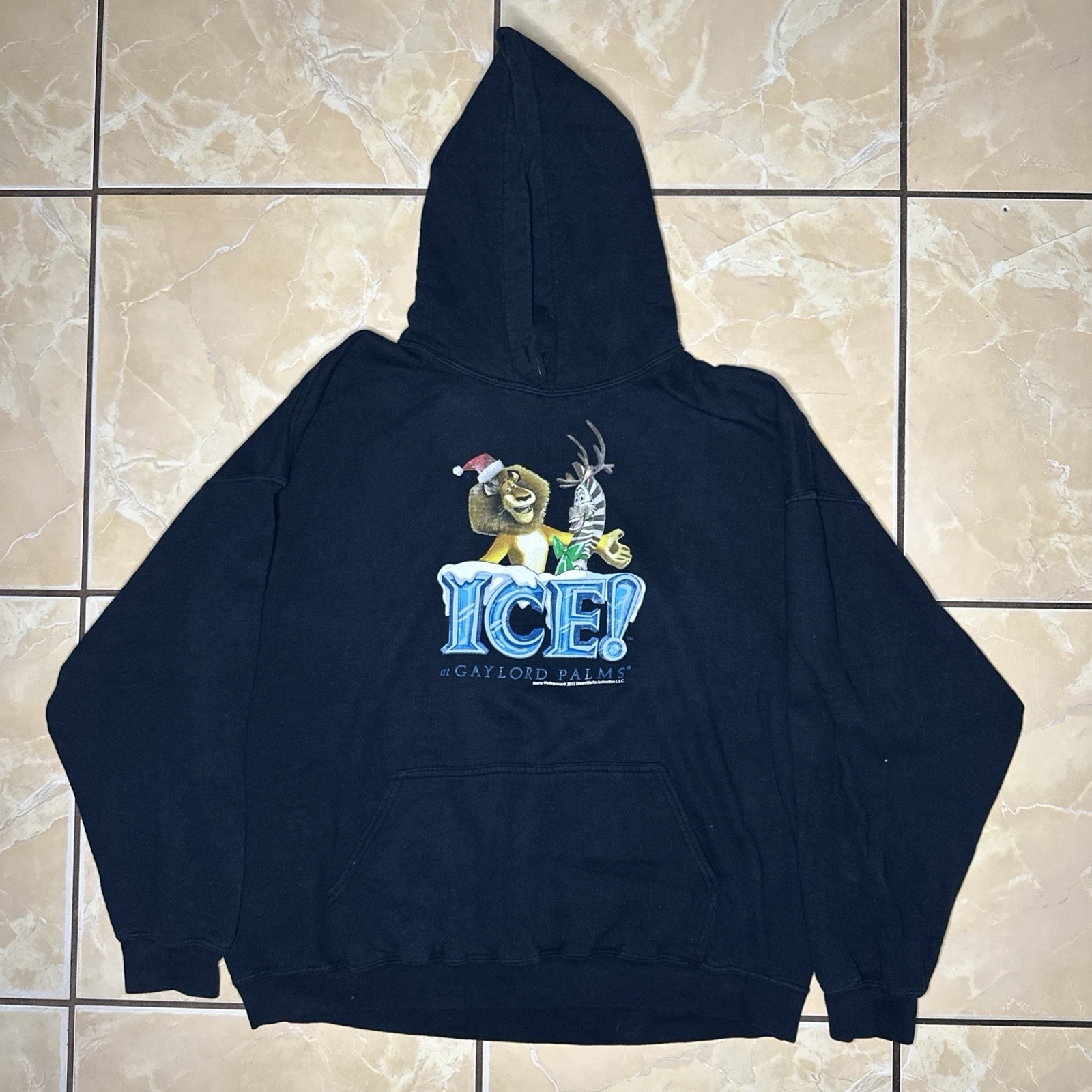 Vtg Merry Madagascar Promotional Hoodie 2012 Gaylord Dreamworks Men’s XXL gallery