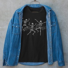 Retro Dancing Skeleton Unisex T-shirt | Skull Lovers Gifts for Men