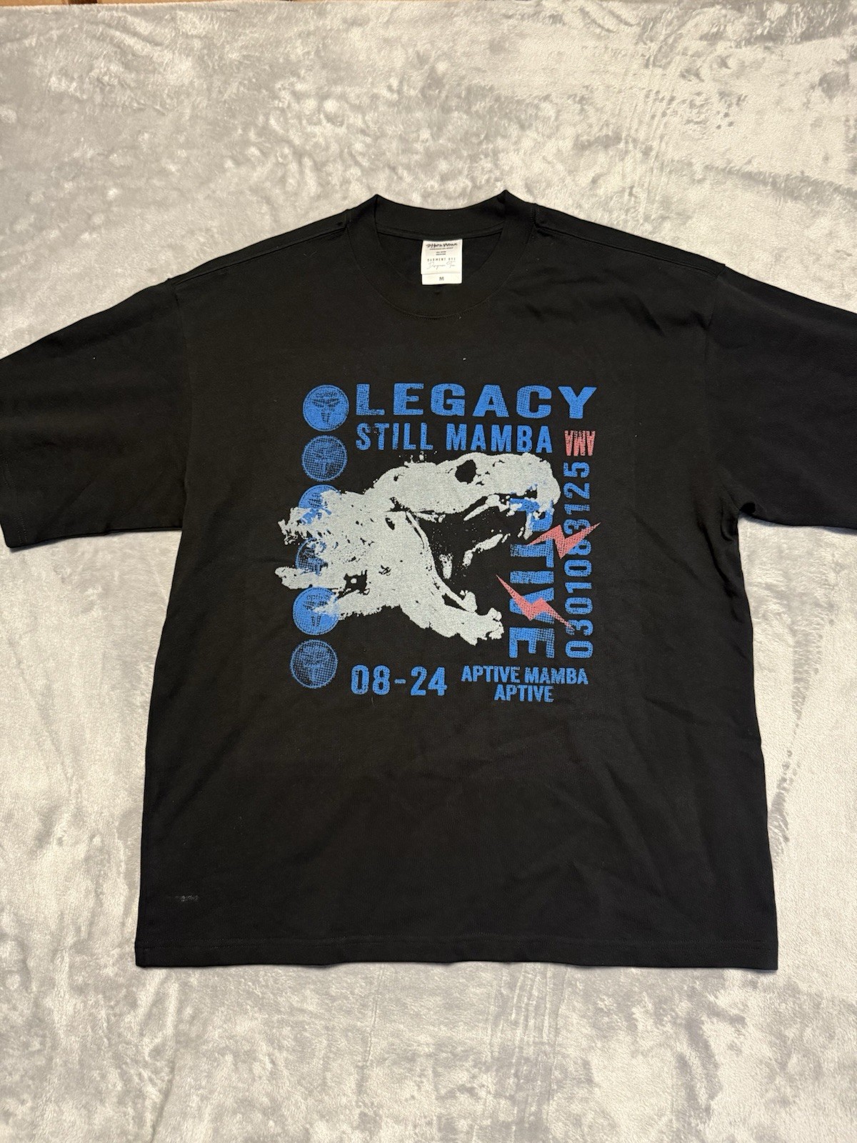 Kobe Legacy T-Shirt Black Mamba Shakawear Heavy Cotton Size M