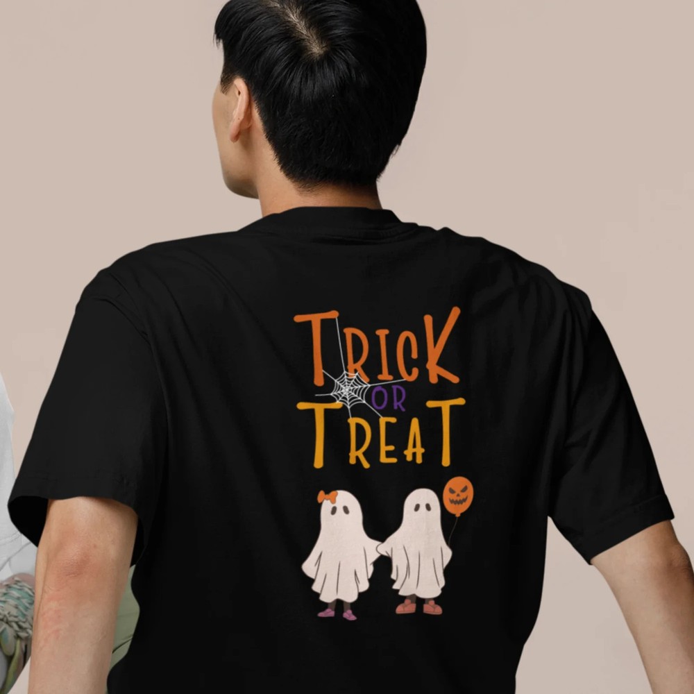 Comfortable Oversized Men’s Tee | Round Neck, Festive Back Printed Halloween