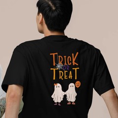 Comfortable Oversized Men’s Tee | Round Neck, Festive Back Printed Halloween