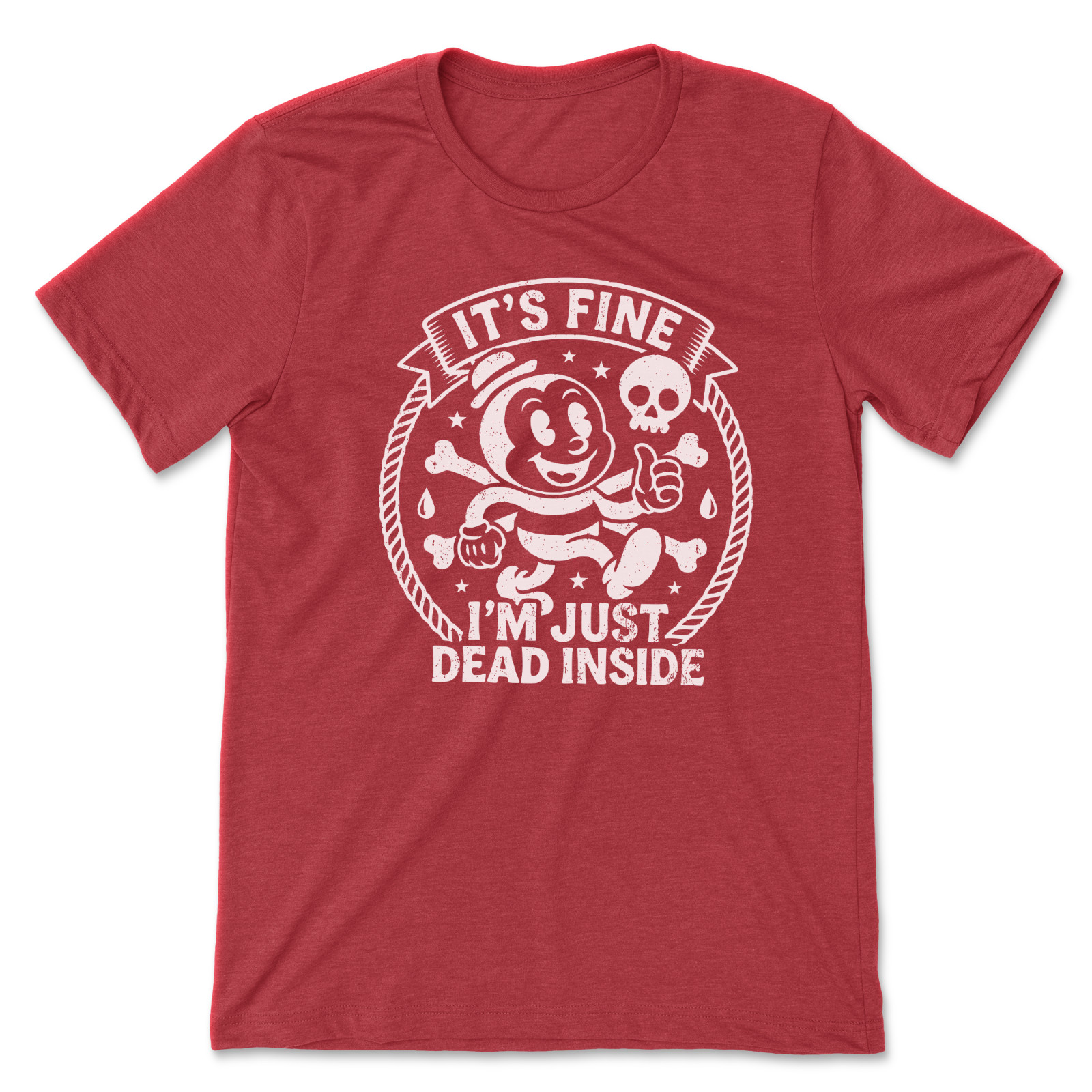 Retro Cartoon T Shirt Sarcastic Graphic Tee Its Fine Im Just Dead Inside Vintage gallery