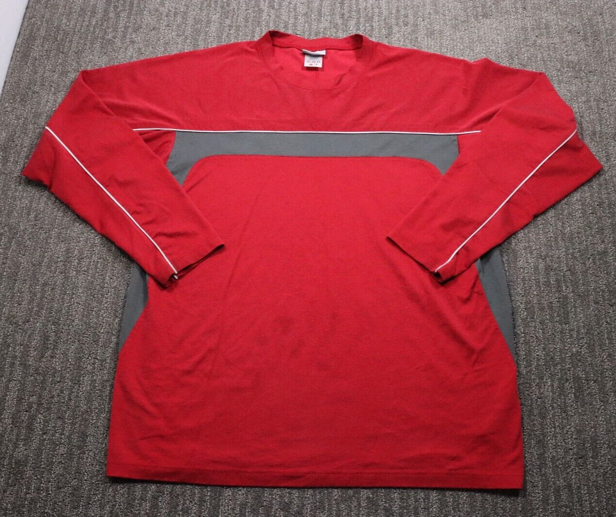 Reebok Vintage Y2K Skater Grunge Long Sleeve Wide Stripe Crew Shirt Men’s 2XL