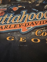 Harley Davidson T-Shirt Eagle Men L/XL Black Chattahoochee Georgia 2007 USA Made