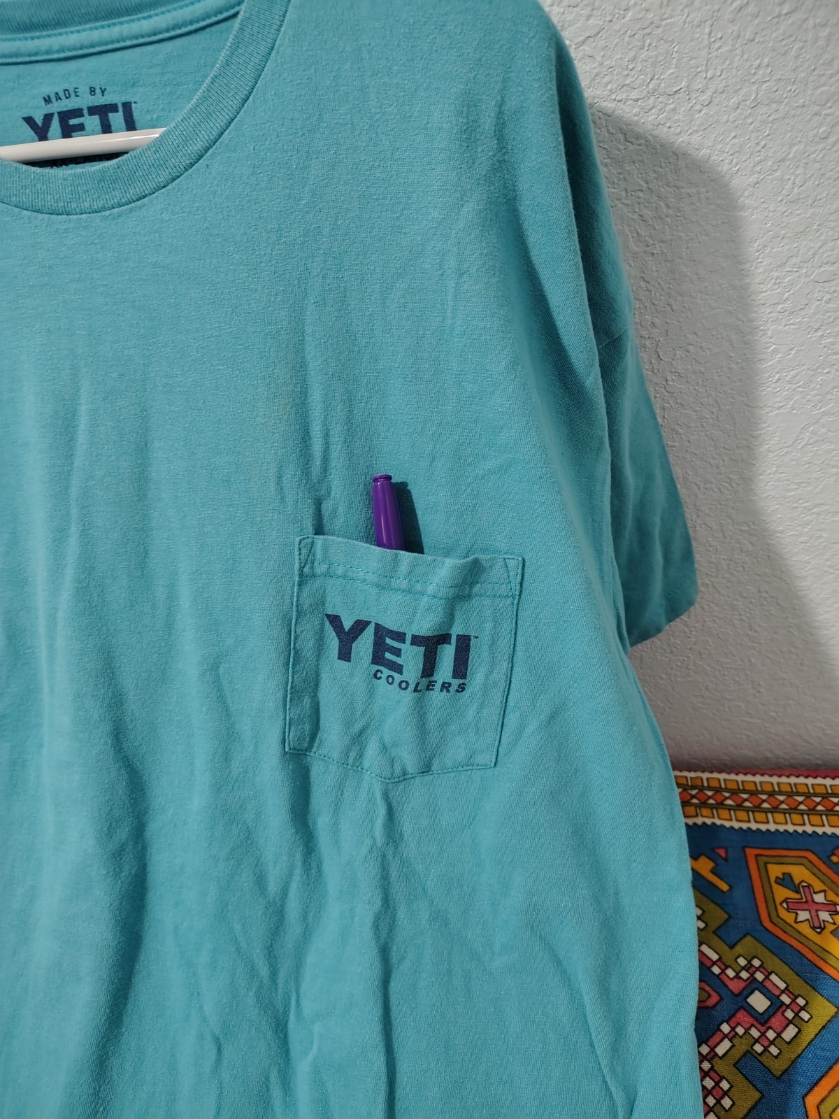 Yeti Tshirt spell out Graphic 2XLarge Blue cotton free shipping B120 gallery