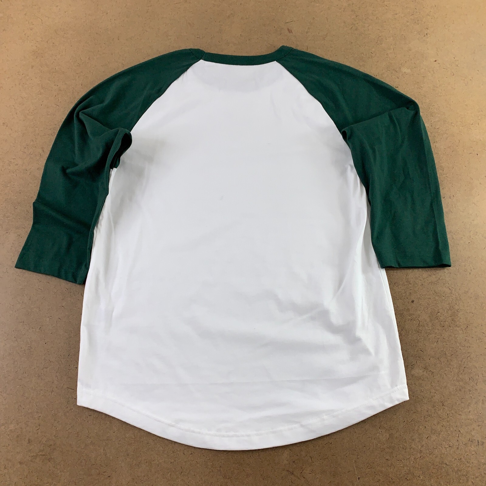 Sport-Tek Men's Small White/Dark Green Colorblock Raglan Jersey Tee T200 New gallery