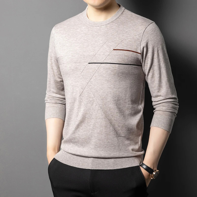 Anti-Pilling High-End Knit Men Pullover Sweater Jumper New Lightweight Round Nec gallery