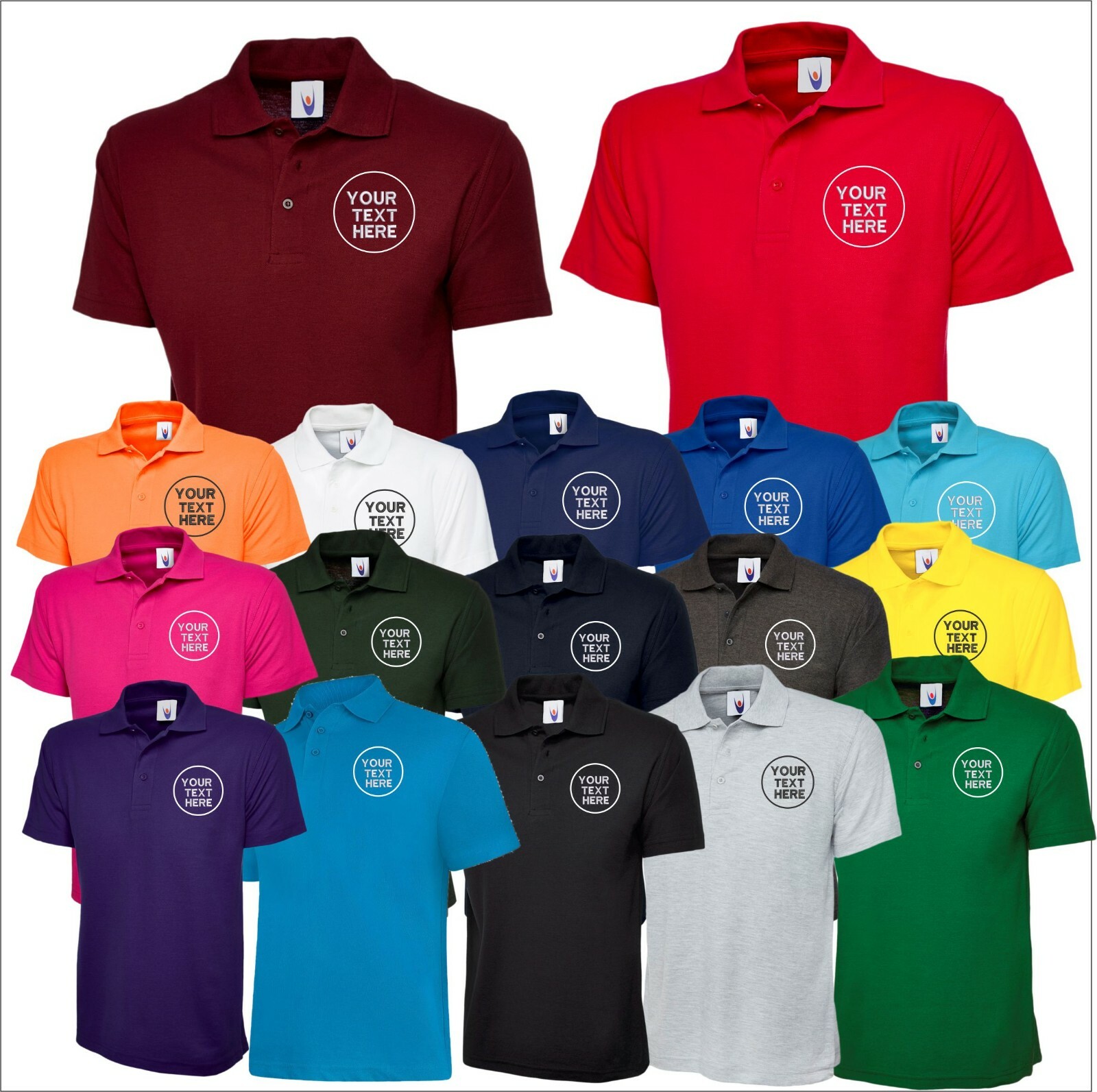 Personalised Embroidered Poloshirt Uneek UC101 Classic Workwear Polo Tee Shirts gallery