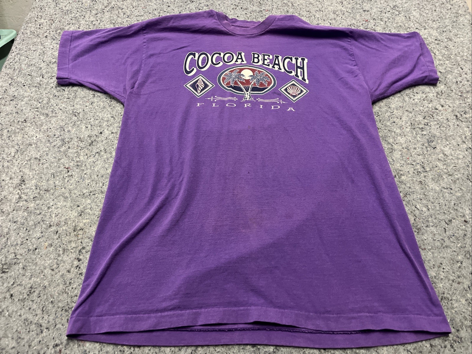 Vintage Cocoa Beach Single Stitch 1991 Fruit of the Loom Purple XXL T-Shirt gallery
