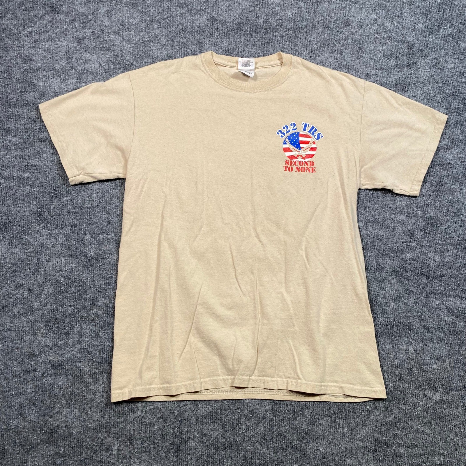 322 TRS Second To None Air Force Graphic Tee Tan Mens M Military Shirt gallery