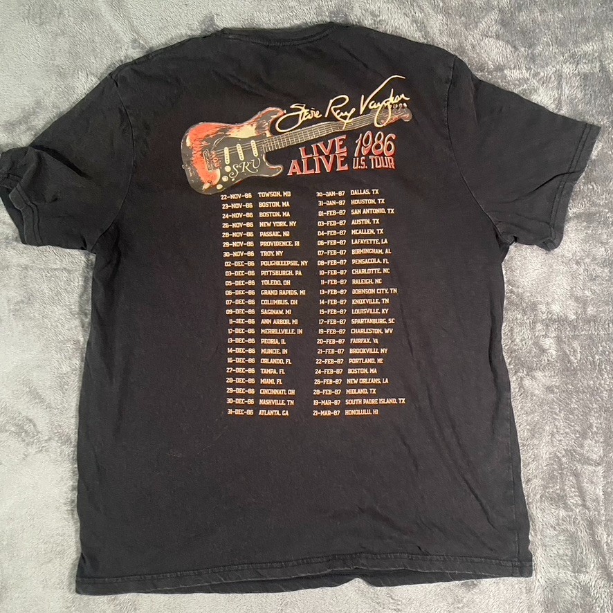 Stevie Ray Vaughan T Shirt Large Black Cold Shot Double Trouble Wrangler SRV 202 gallery