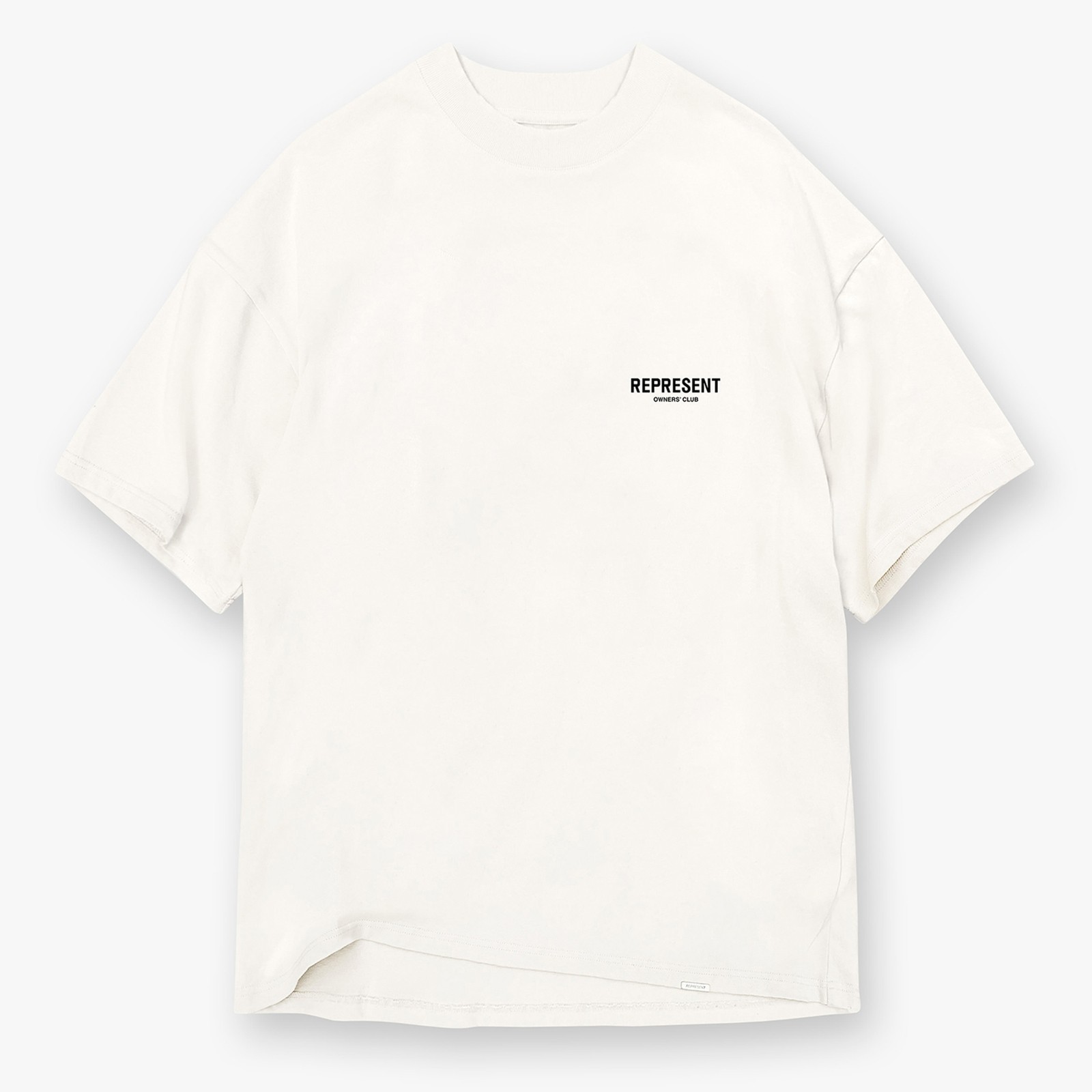REPRESENT Owners Club Oversized Fit T-Shirt Mens XS Flat White Crewneck Pullover gallery