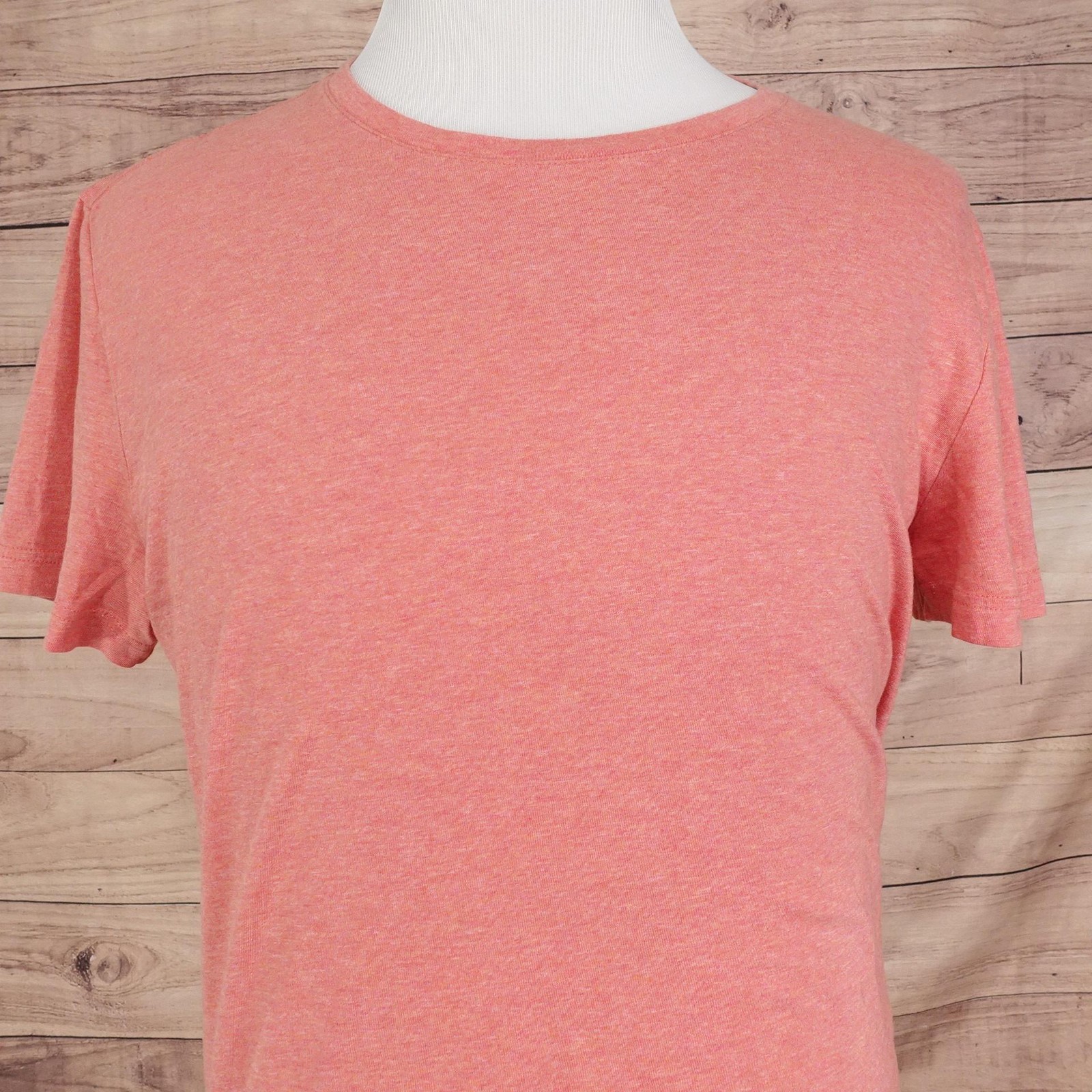 Banana Republic Shirt Mens Large Heather Coral Soft Wash Organic Cotton Crewneck