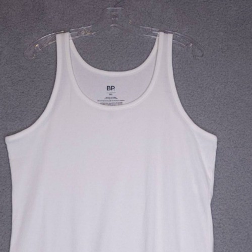 BP Mens Tank Top Shirt White Scoop Neck Sleeveless Ribbed Undershirt XXL New gallery