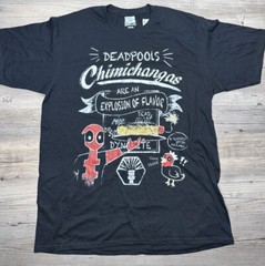 Marvel Deadpool Chimichangas Explosion of Flavor Black T-Shirt Mens Large L