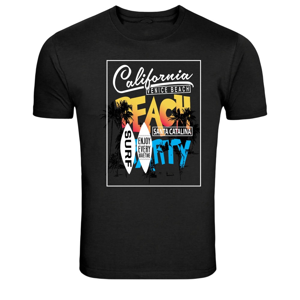 California Venice Beach Surf City Graphic T-Shirt