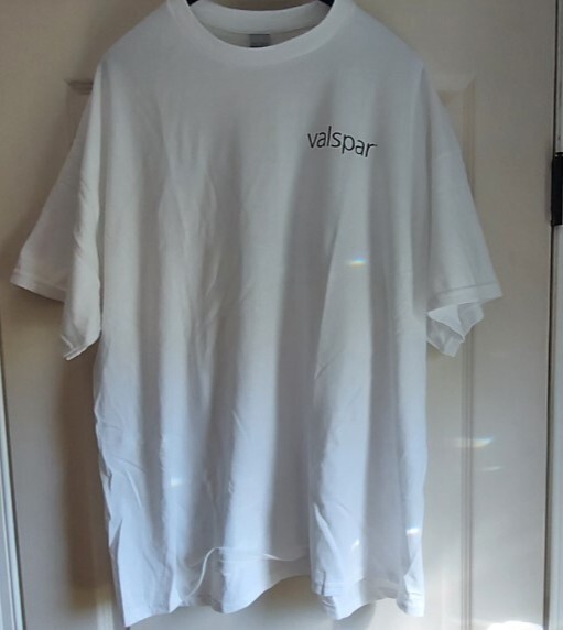 Valspar Lowes MVP White XL T shirt Gildan Dry 50/50 cotton, poly & Black Hat gallery