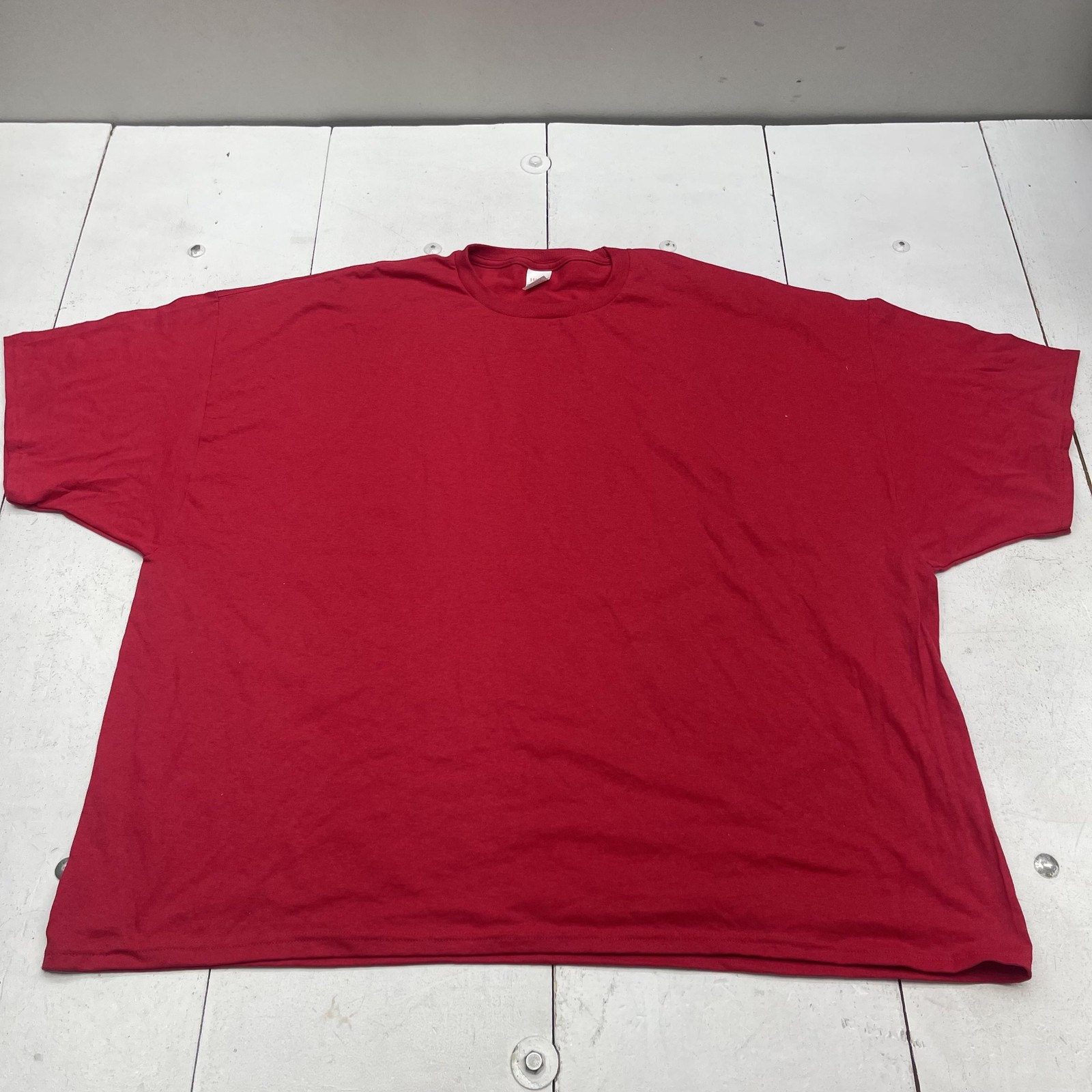 Hanes EcoSmart Shirt Mens 5XL Red Big & Tall Crewneck Basic Tee Short Sleeve