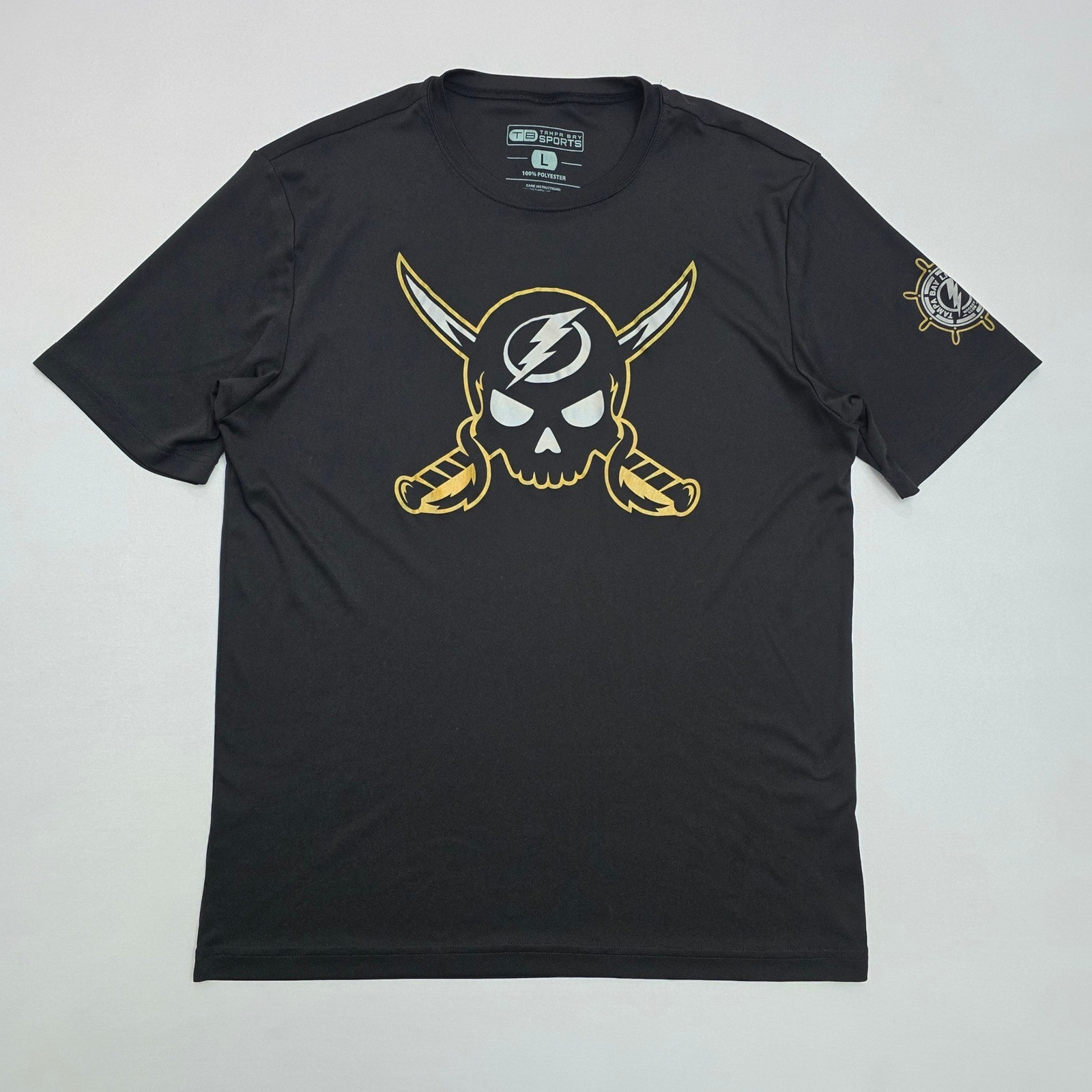 Tampa Bay Lightning TB Sports Gasparilla Skull Shirt Mens Large Black NHL Hockey