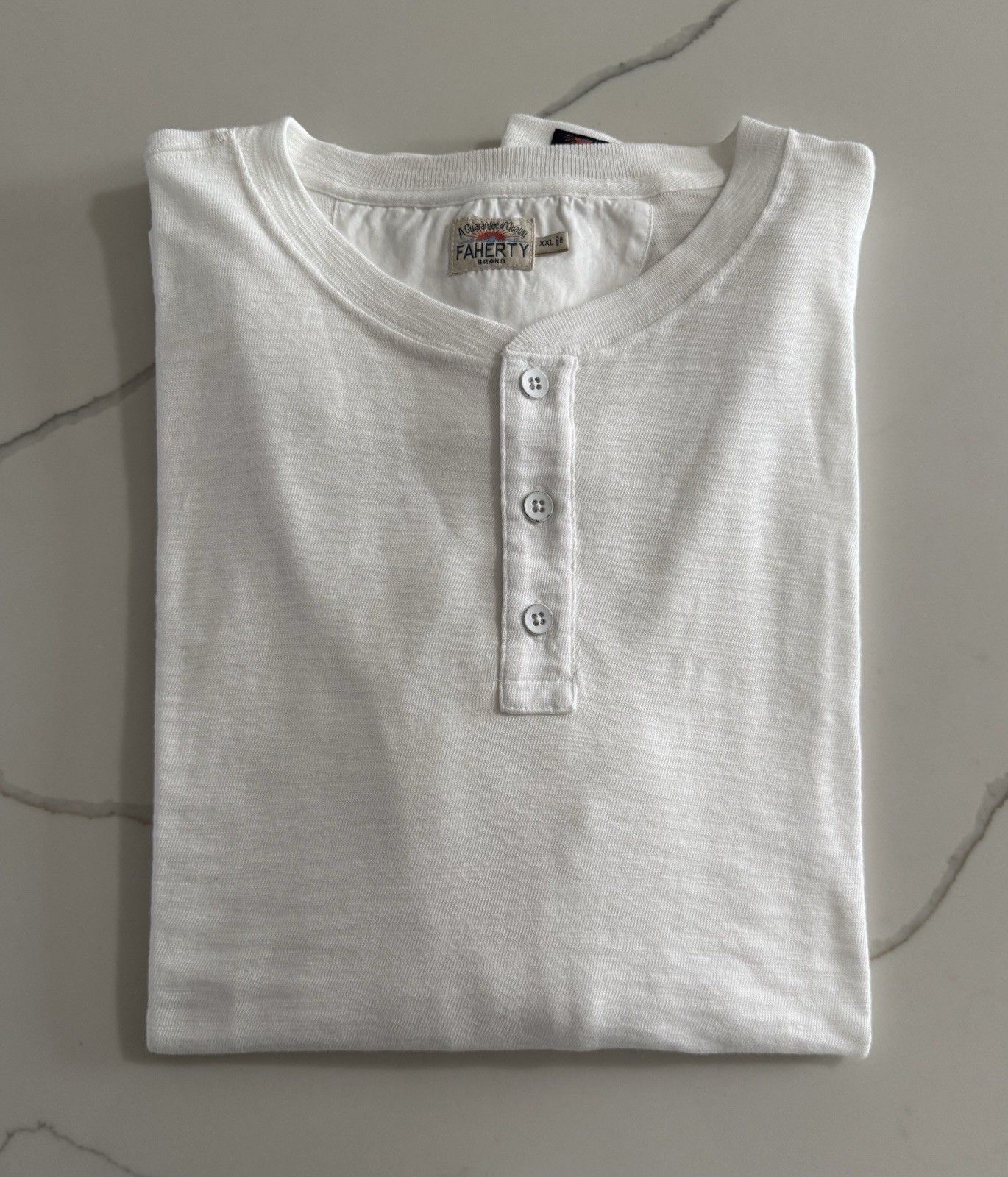 FAHERTY Men's Slub Cotton Henley Long Sleeves Tee Retail: $98 gallery