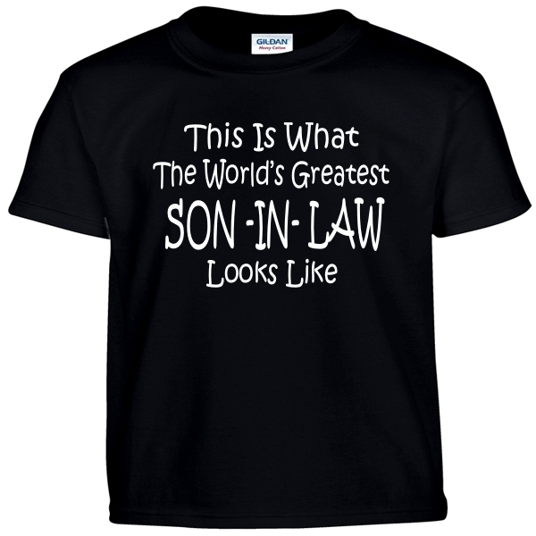 Worlds Greatest SON IN LAW Funny T Shirt Groomsmen Wedding Gift Tee T Shirt