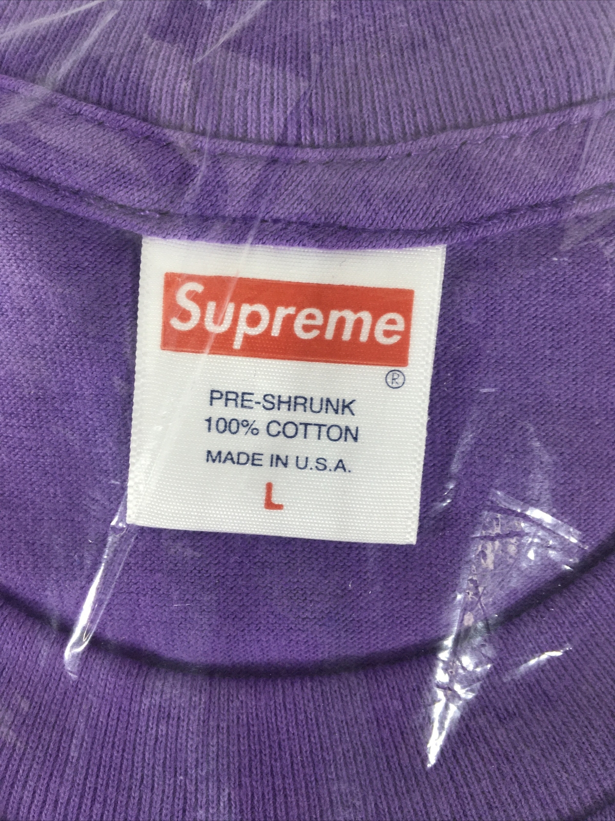 DS Purple Supreme Marvin Gaye Tee Sz Large FW18 New In Bag gallery