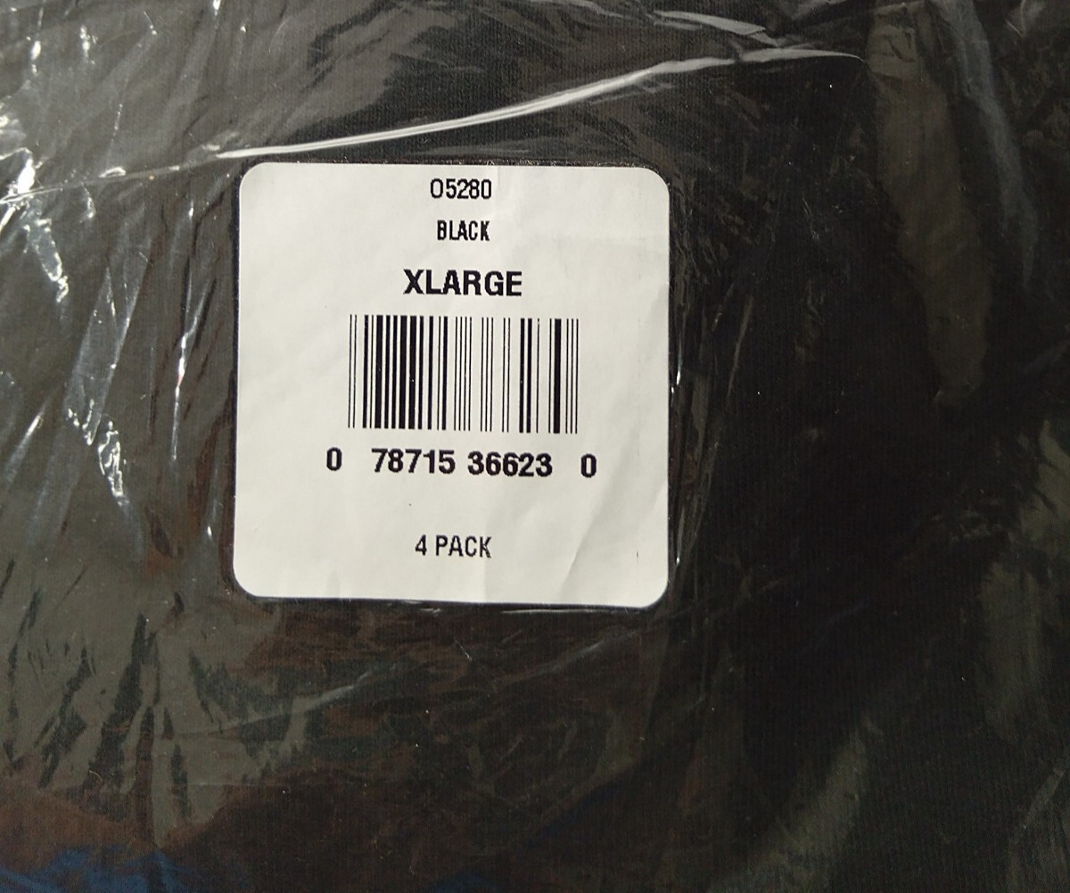 HANES CREW NECK T SHIRT BLACK 5280 SIZE XL PACK OF 4 gallery