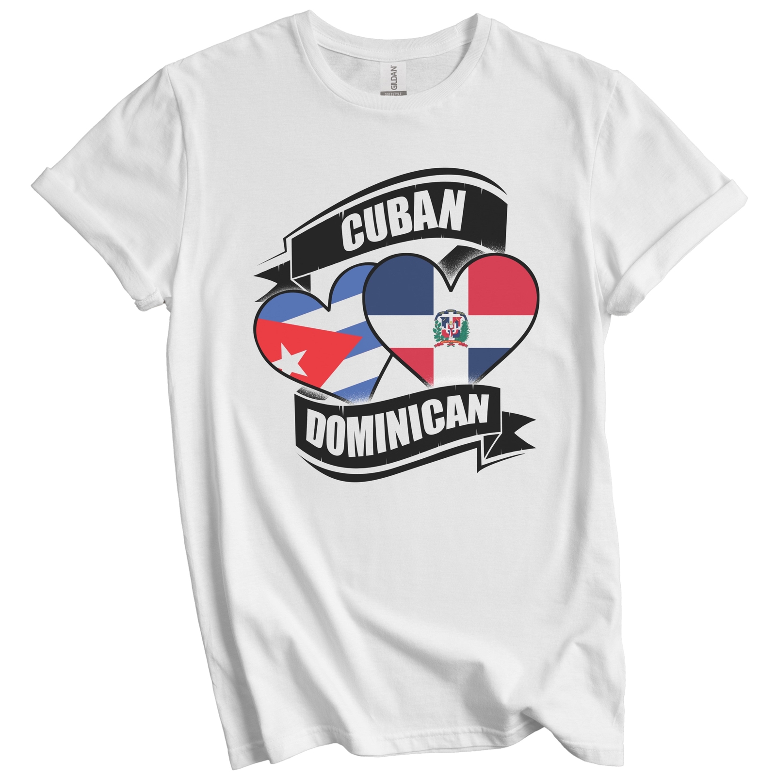 Cuban Dominican Hearts Cuba Dominican Republic Flags T-Shirt gallery