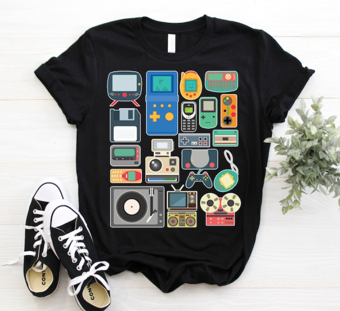 New T-Shirt 80s 90s Video Game Retro Classic Arcade T-Shirt, Vintage Gamer Gifts gallery