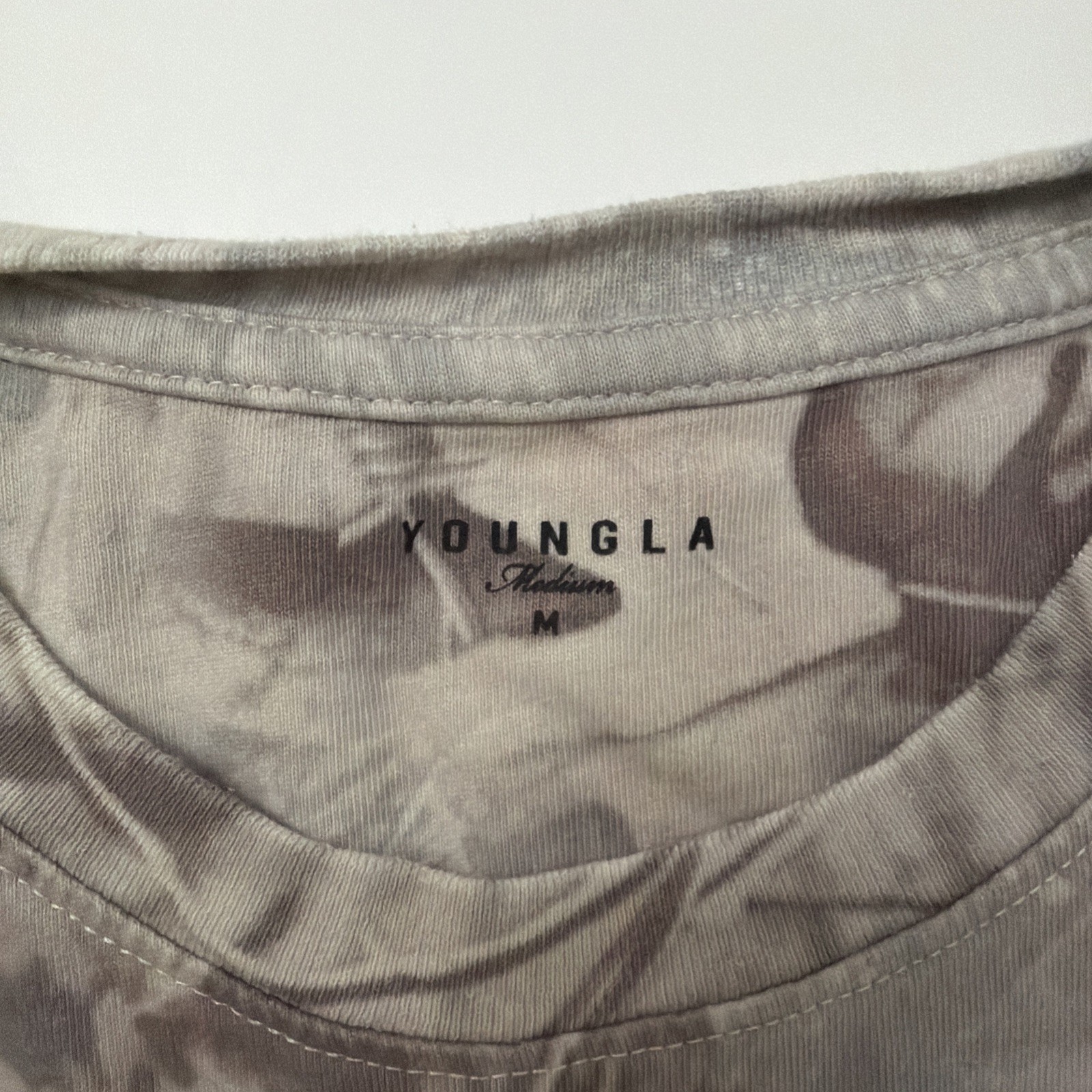 YOUNGLA Camo Tank Top Oversized Streetwear Top M Cropped gallery