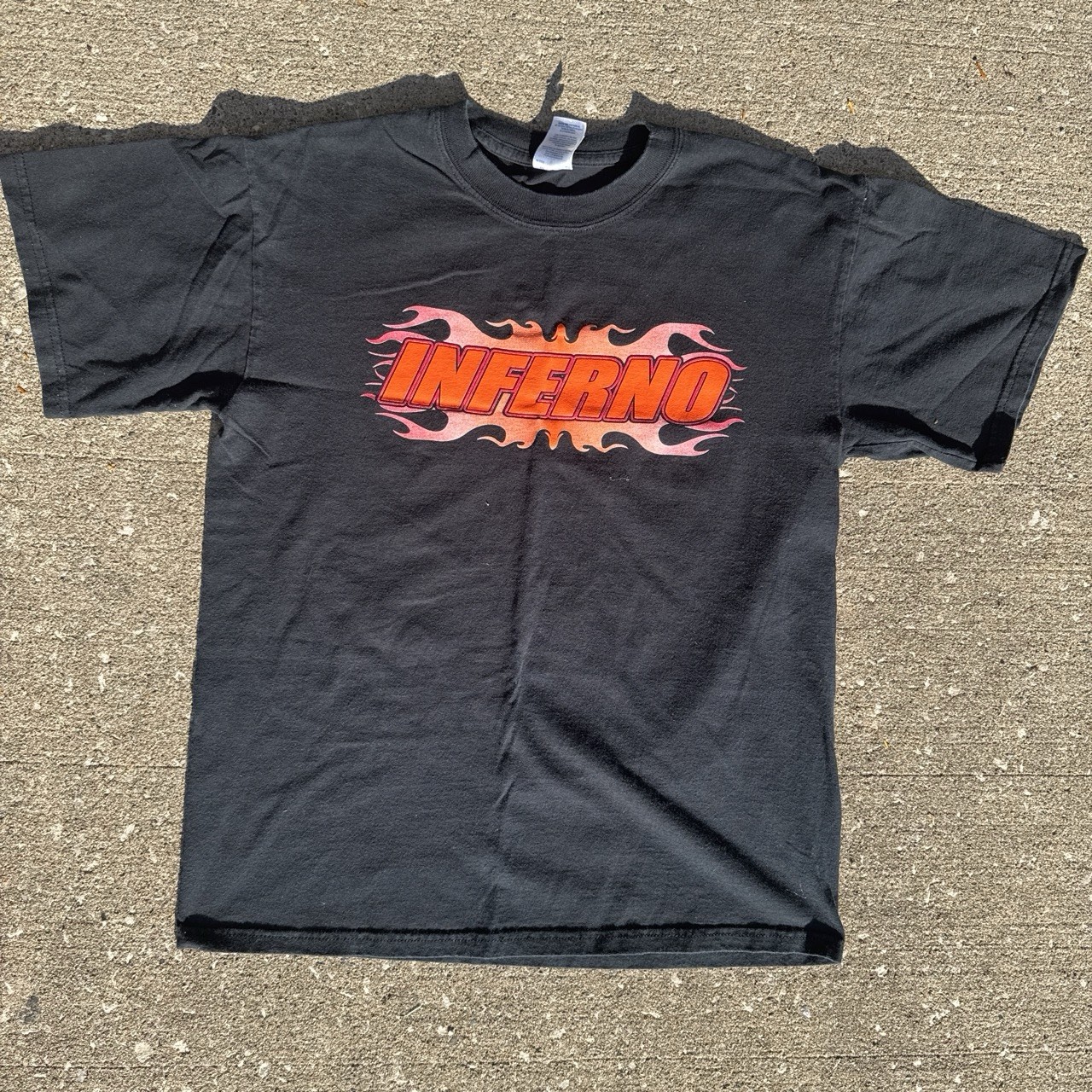 Gildan Ultra Cotton Black Inferno Heinze Troupe Graphic Tee Crew Neck M gallery