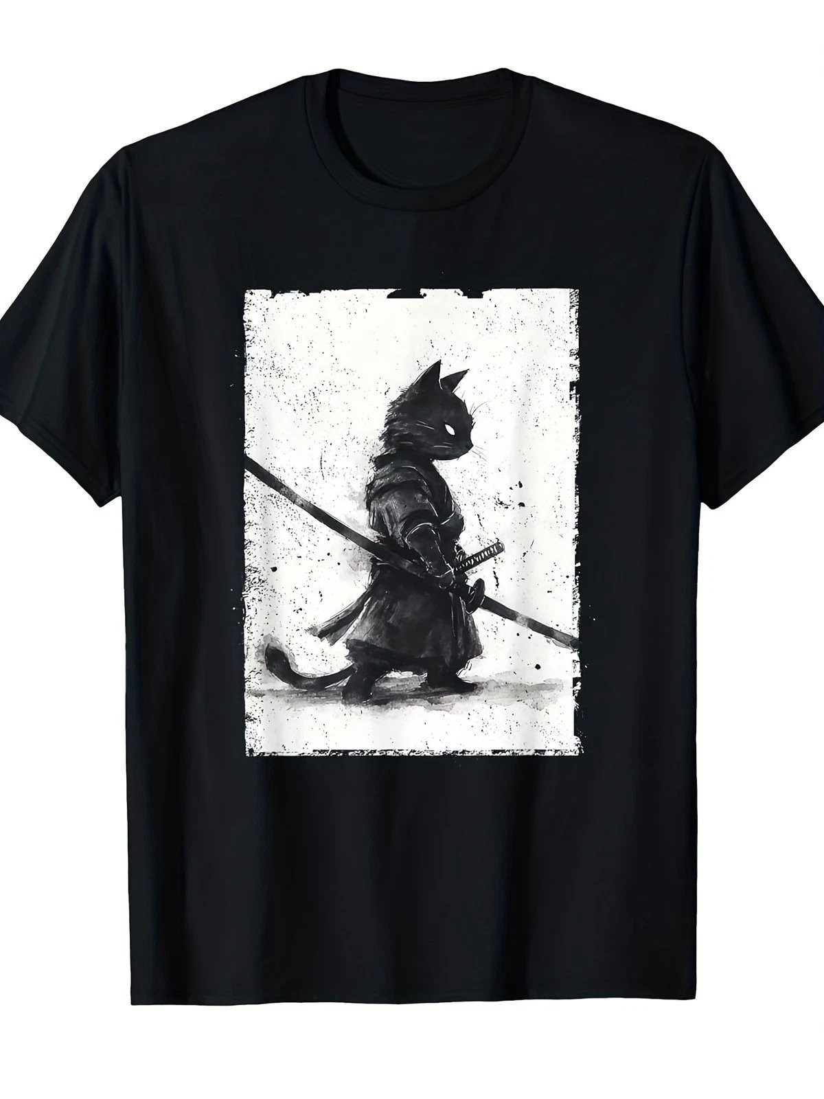 Vintage Samurai Cat Japanese Art Graphic Unisex T-Shirt gallery