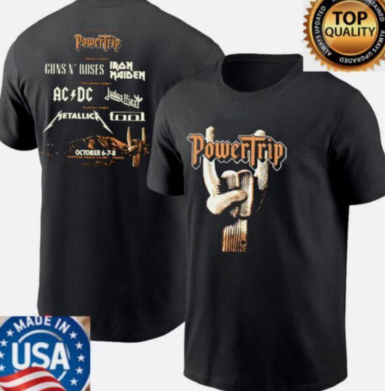 RARE !!! The Power Trip 2023-2024 T-Shirt Rock Festival 2023 Tee Gift for Fan gallery