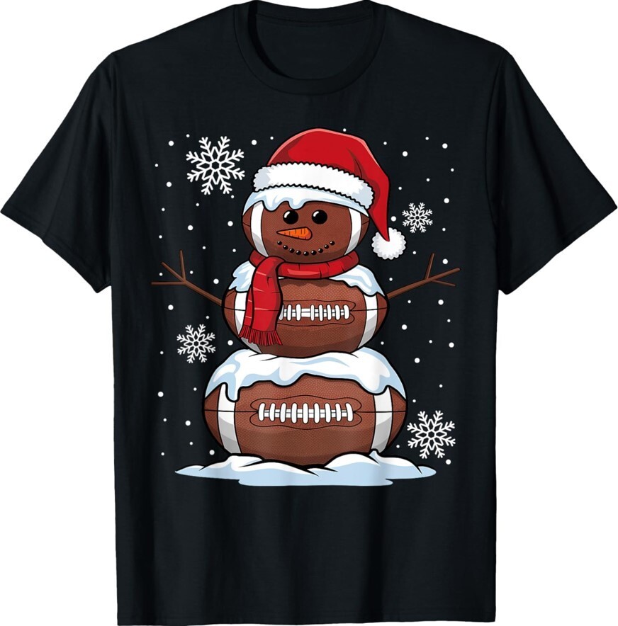 Merry Christmas Football Snowman Holiday Sports Unisex T-Shirt