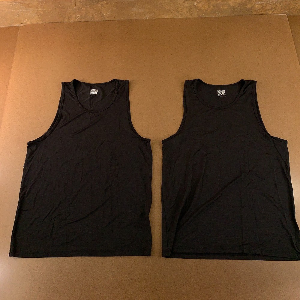 32 Degrees Cool Mens Size Small Black Nylon Blend Tank Top 2 Pieces New