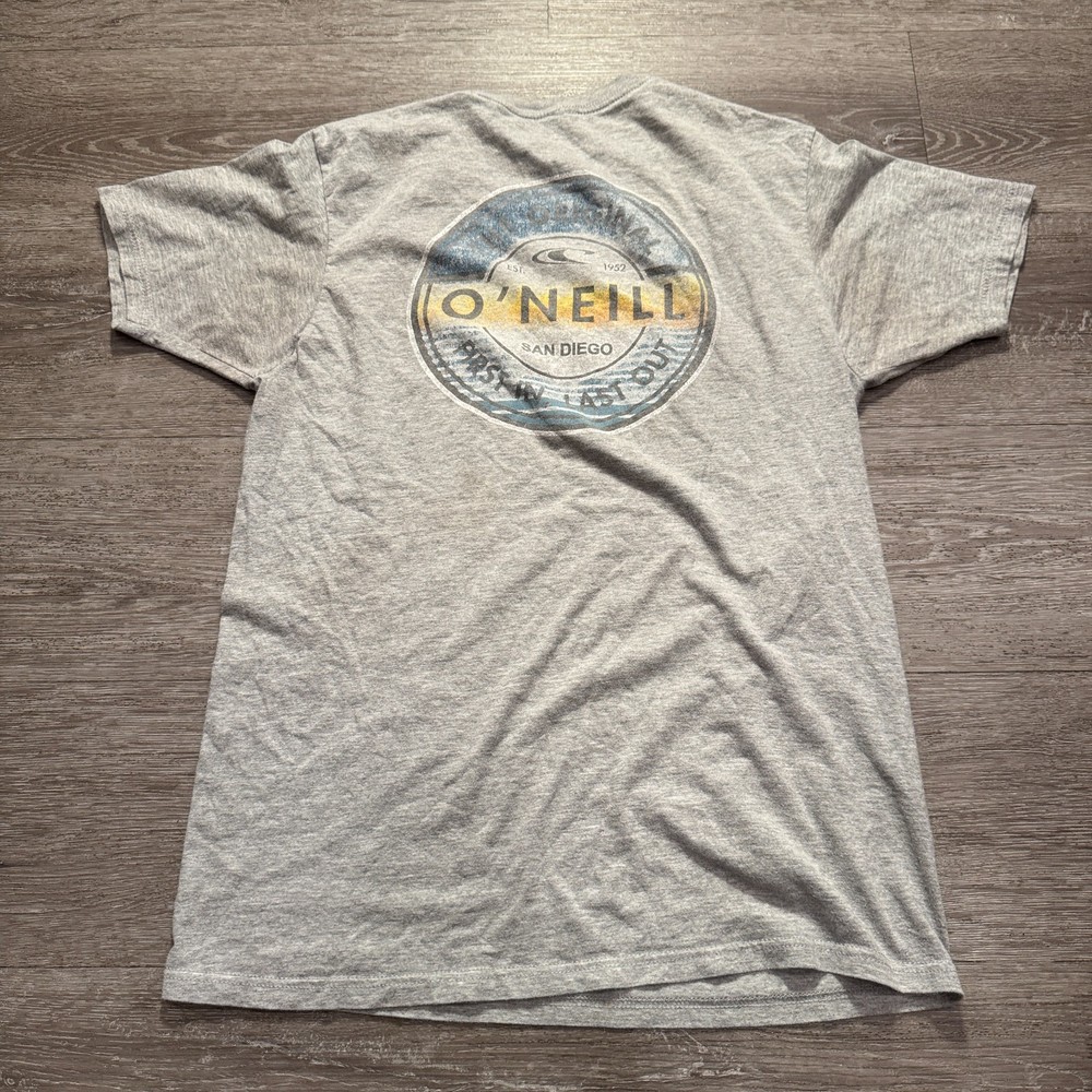 ONeill Shirt Mens Medium Gray Short Sleeve Graphic Tee Modern Fit Surf Skate