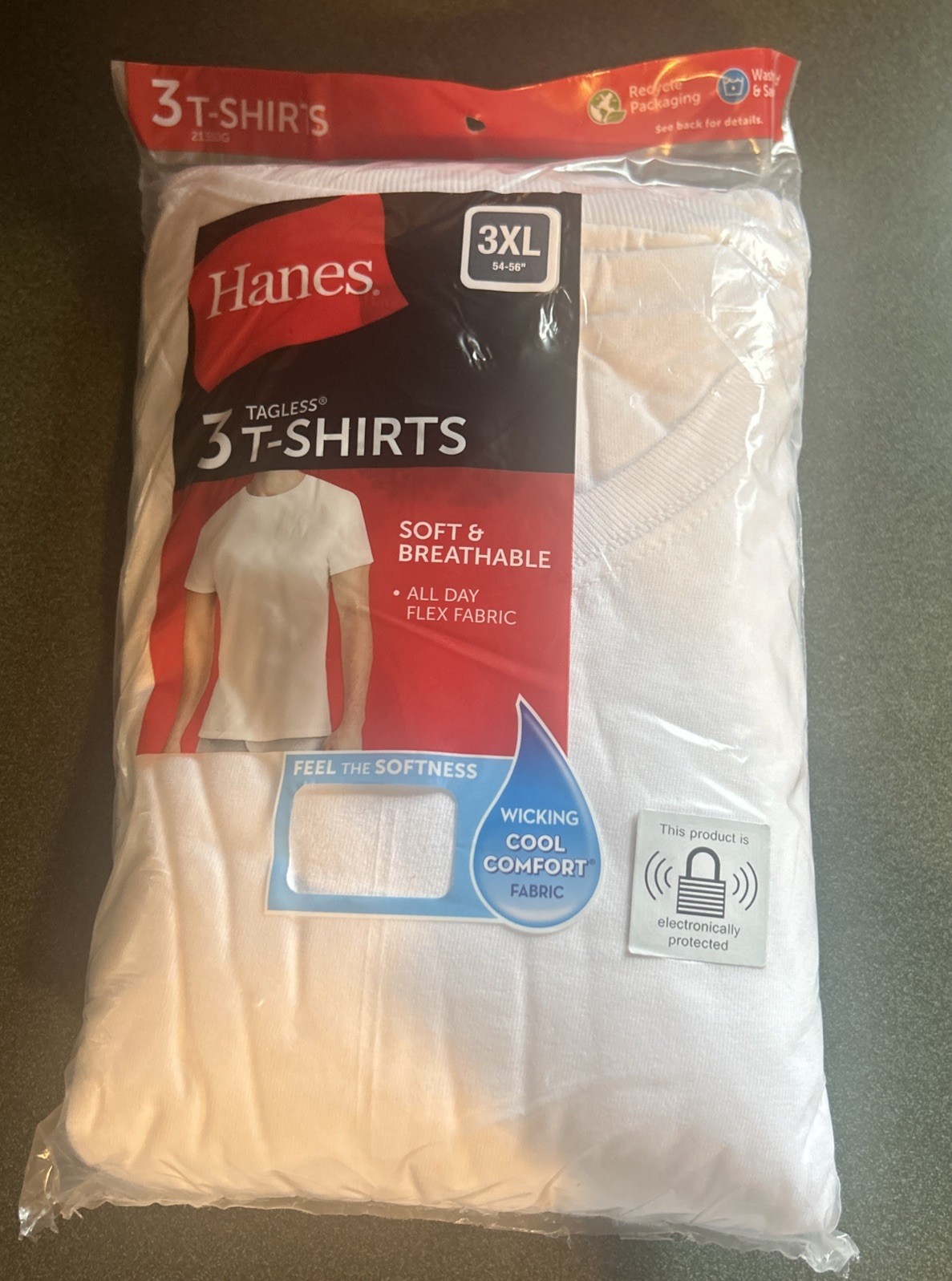 Hanes 3 Pack White Tagless T-Shirts 3XL 54-56 Crew Neck , cotton tshirts gallery