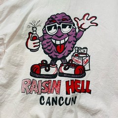 Vintage 1980s–90s “Raisin Hell in Cancun” Graphic T-Shirt Pink L