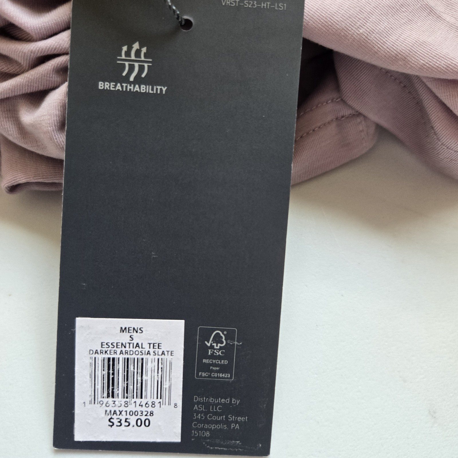 VRST Men's Essential Tee, Style# MAX100328, Size S, Darker Ardosia Slate gallery