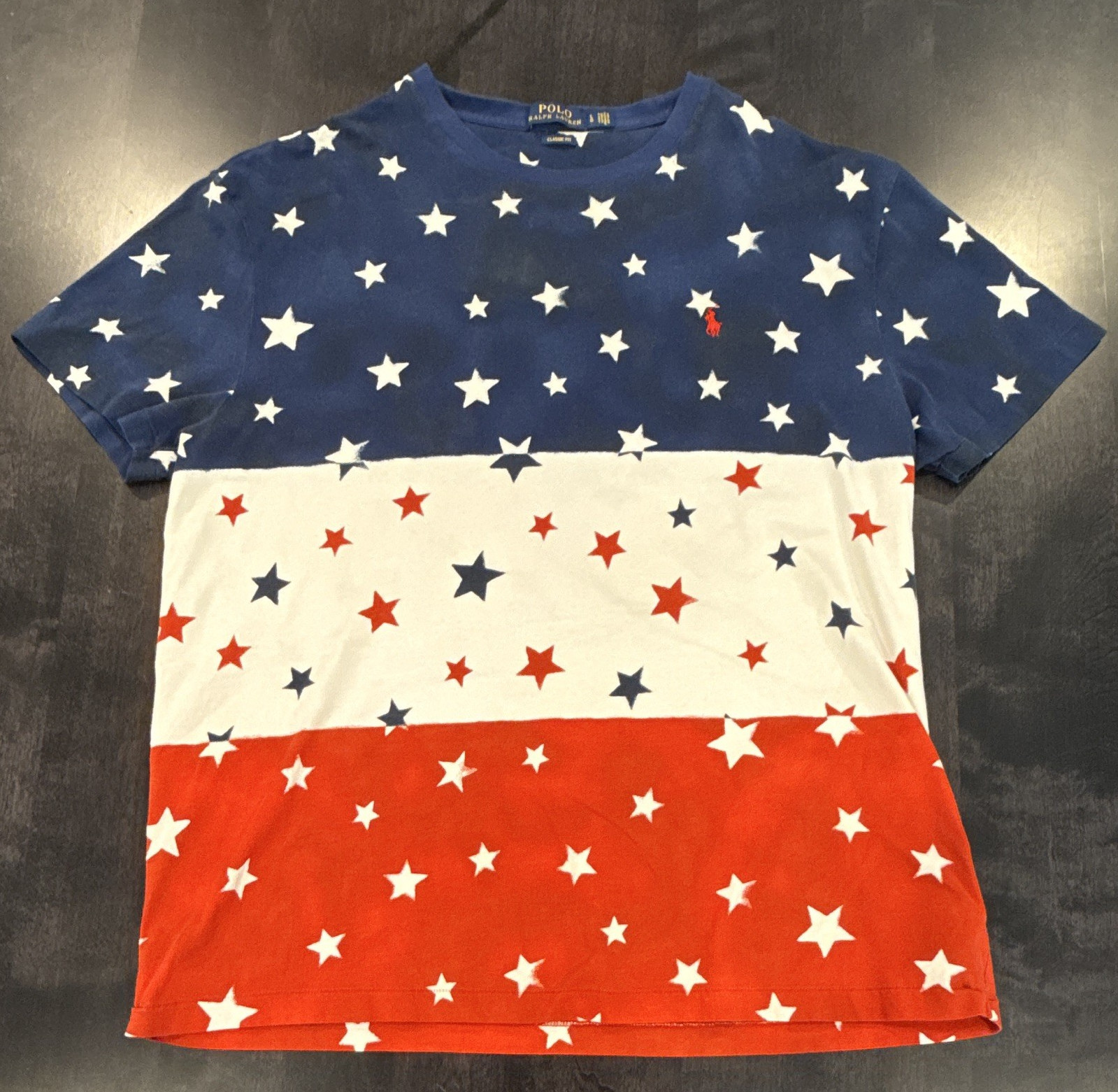 Polo Ralph Lauren Classic Fit Cotton Stars Crew Neck Tee Blue/White/Red L/G gallery
