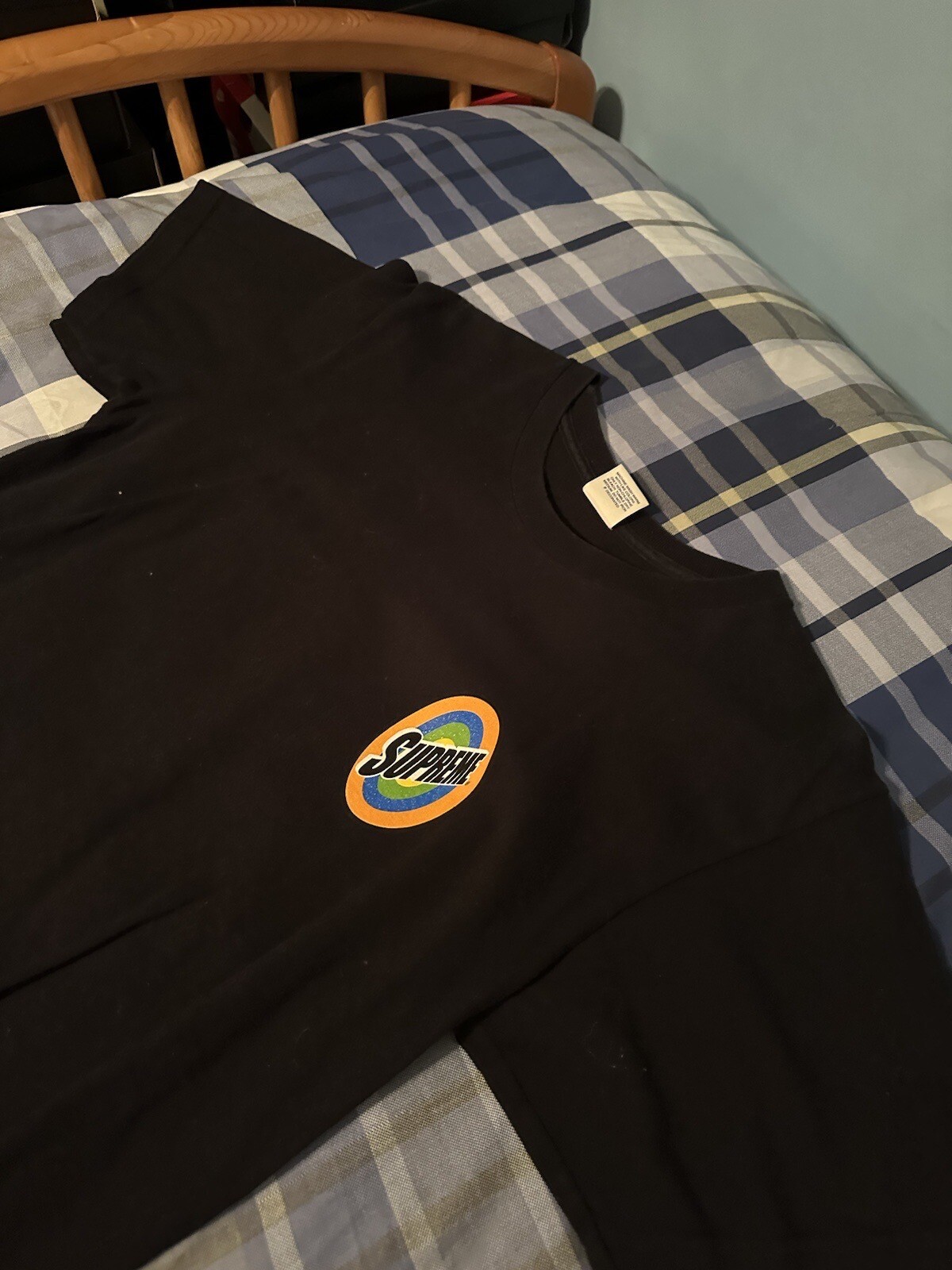 Size Medium - Men’s Supreme SS16 Spin Logo Black Shirt Tide Laundry Shout gallery