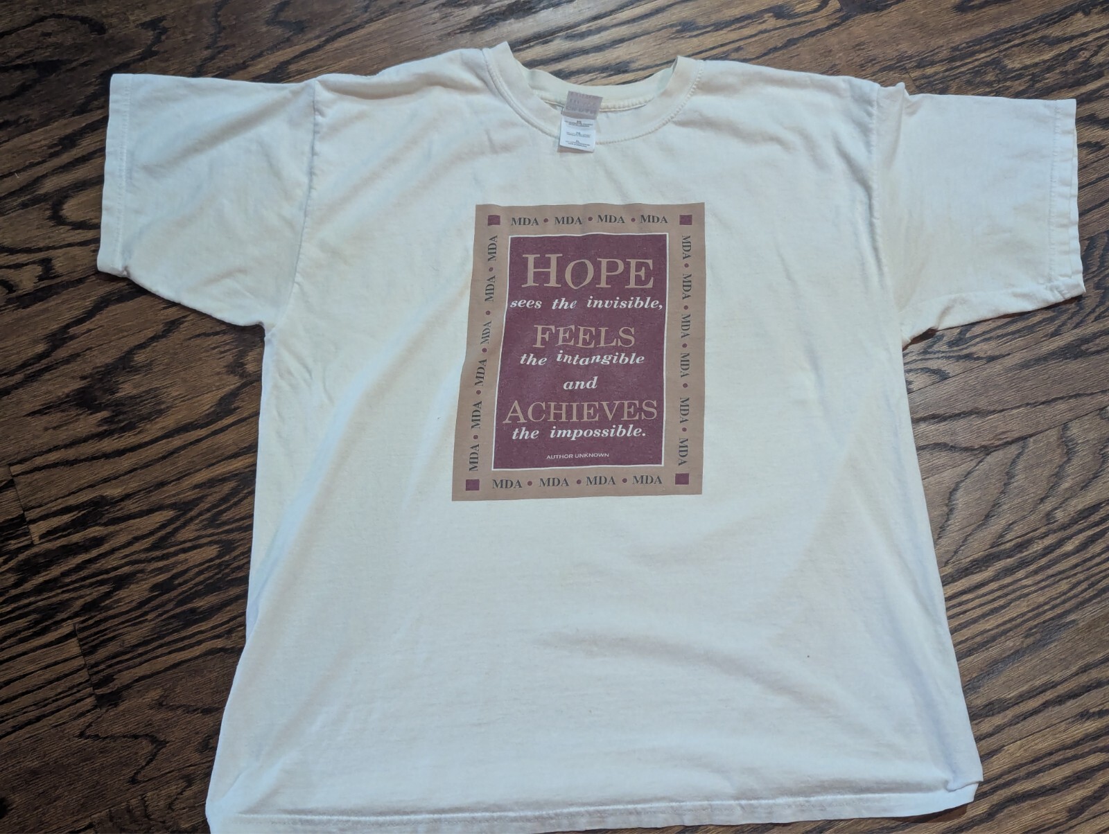 Vtg 90s Hope Sees the Invisible Quote SHIRT (XL) MDA Helen Keller DISTRESSED gallery