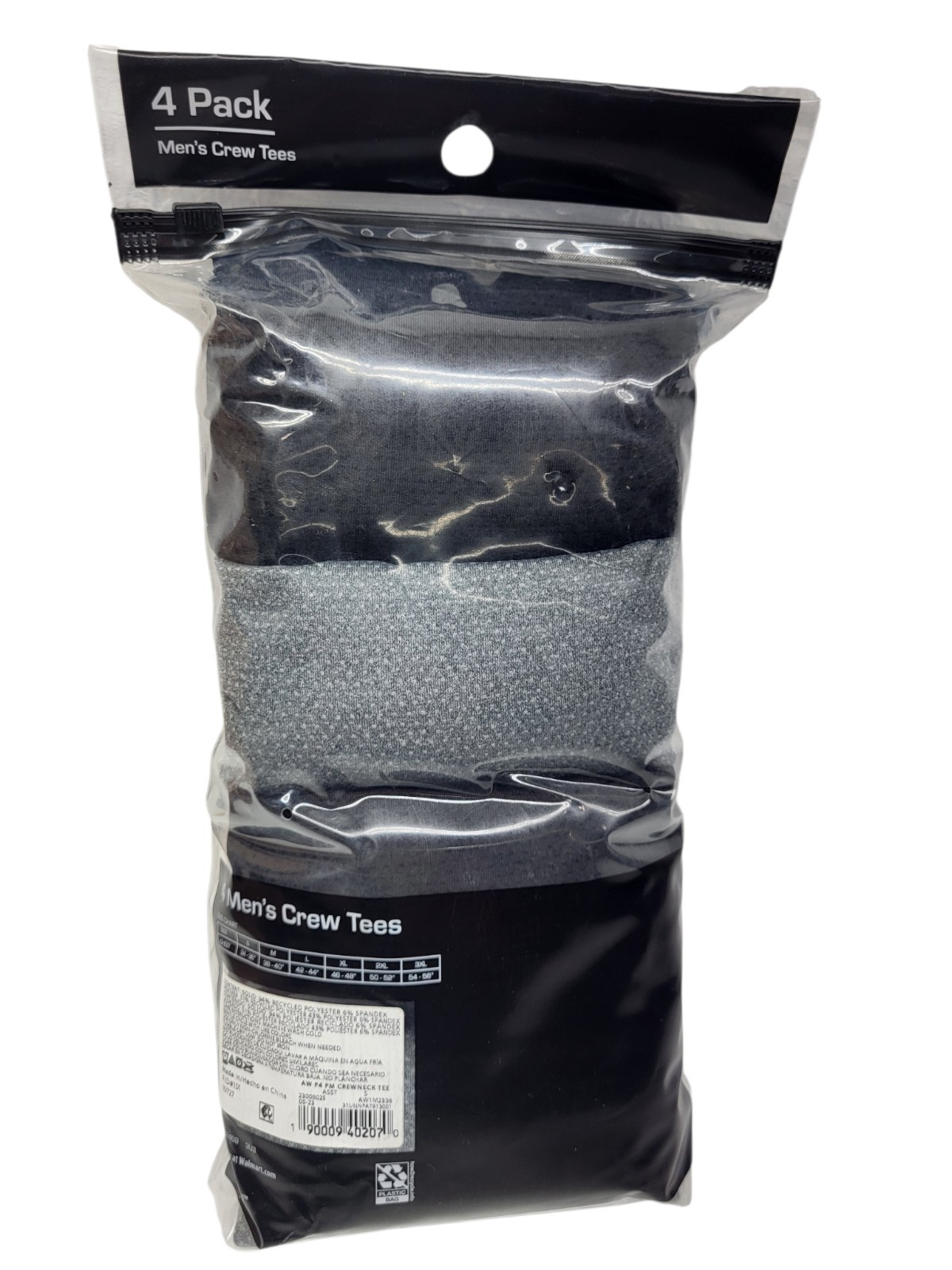 Athletic Works Men's Small Breathable Mesh Crew T-Shirts 4 pack Gray and Blk NWT gallery