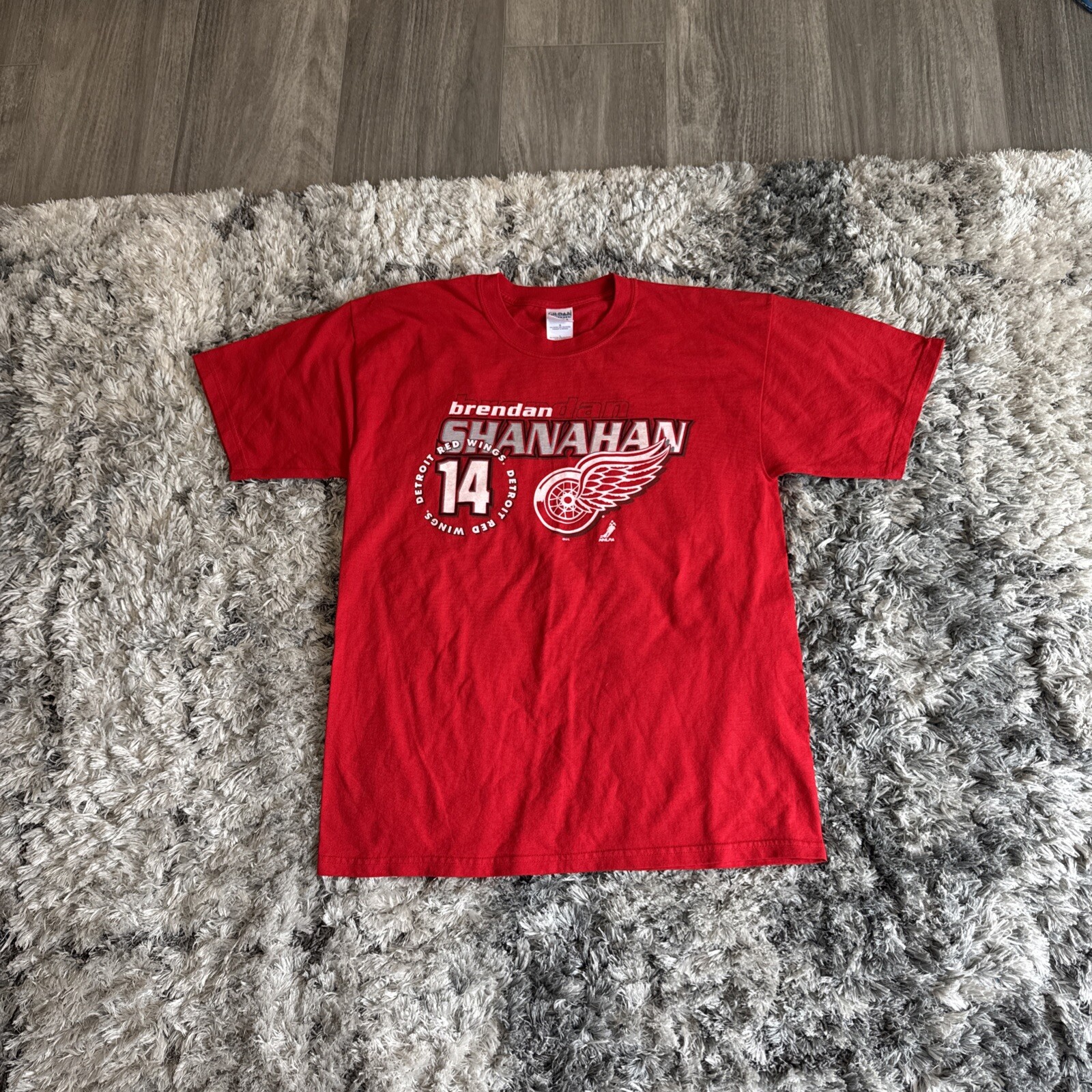 Vintage Detroit Red Wings Brendan Shanahan T-Shirt Men’s Size Large L Red NHL