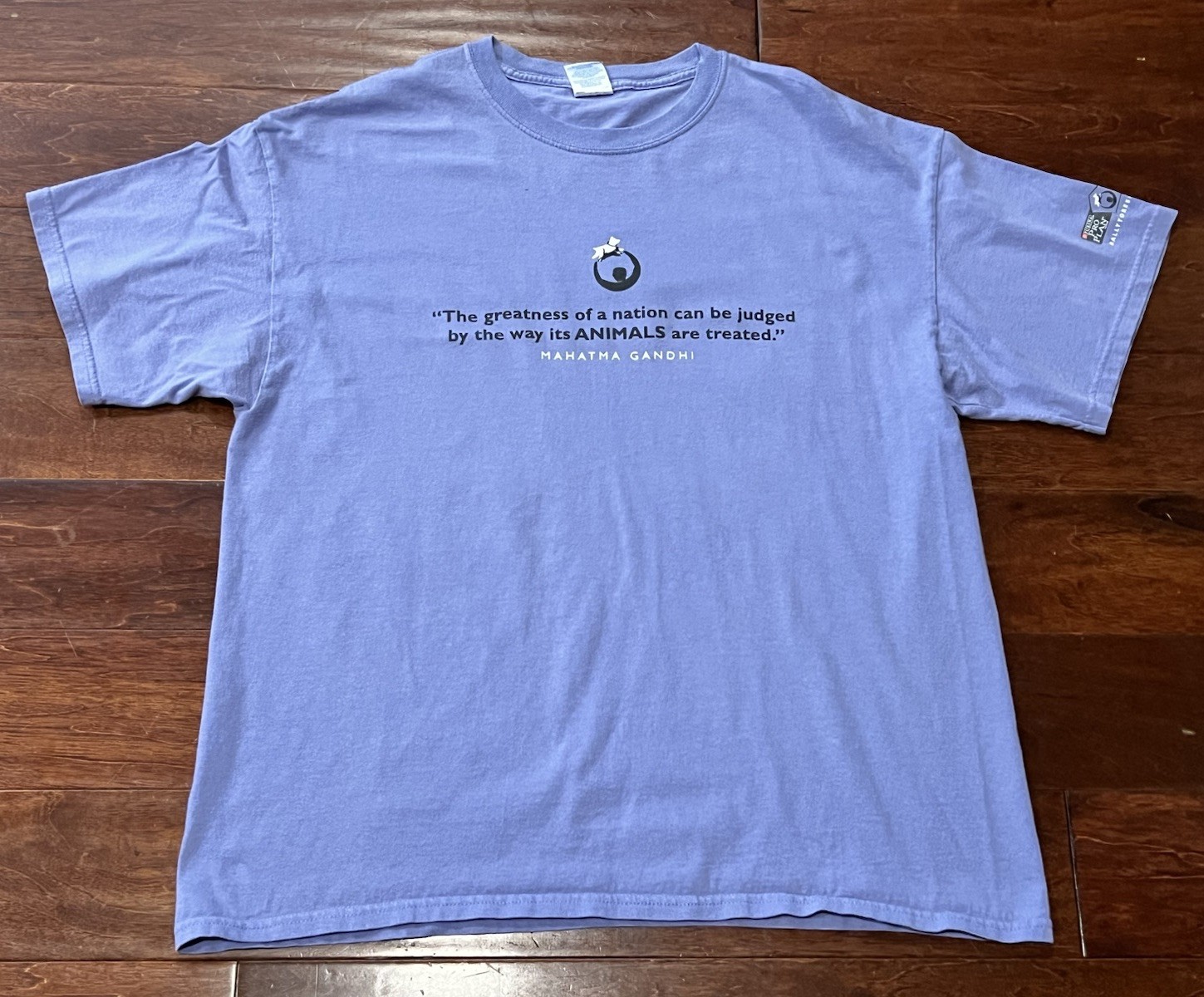 Mahatma Gandhi Purple Mens XL Dogs Cats Do More For Pets Good Treatment T Shirt gallery