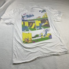 Tom & Jerry Cartoon Retro Comic Strip Graphic T-Shirt Shirt White Size Medium